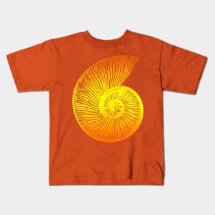 Ammonite Yellow Orange Fossil Design Kids T-Shirt